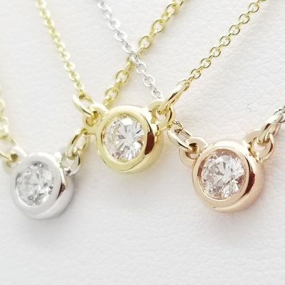 "PEND01635" Round Diamond Solitaire Pendant