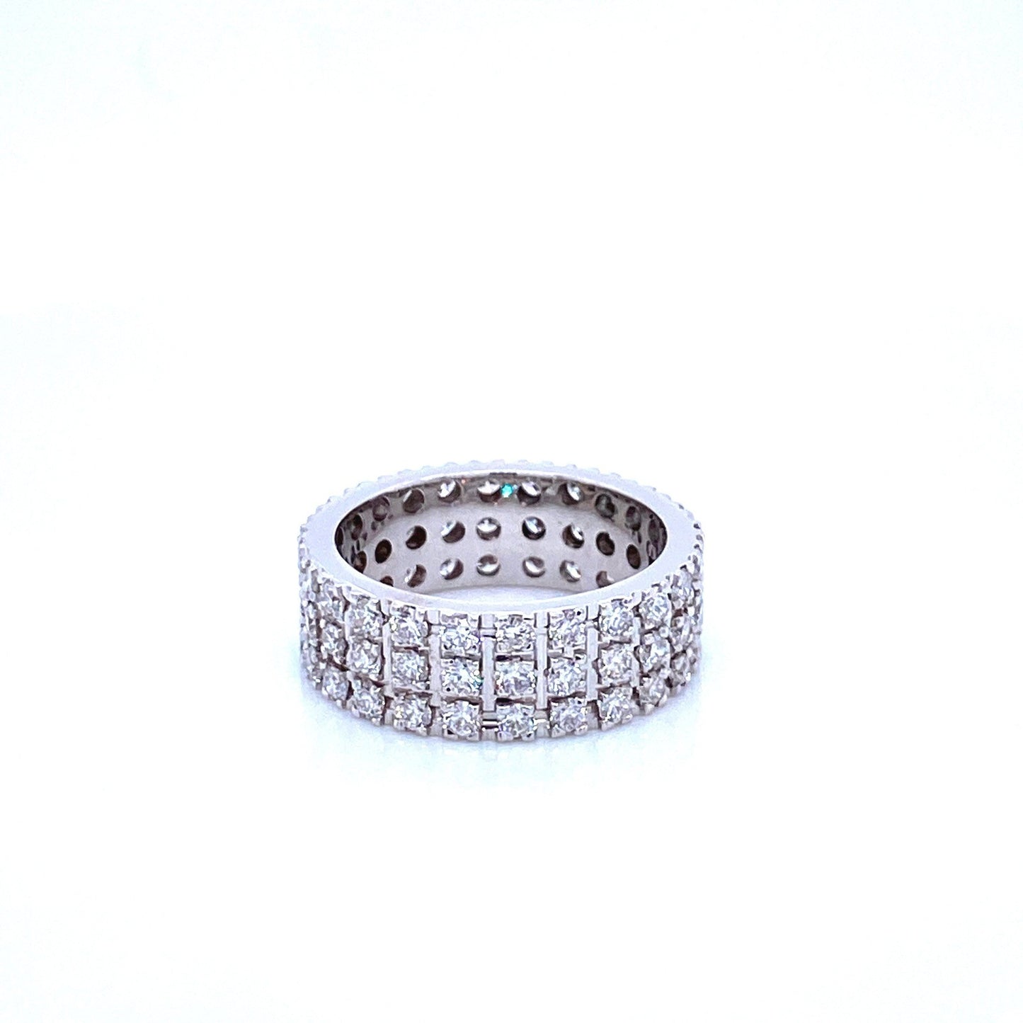 "ETNBD01112" Three Row Diamond Eternity Band