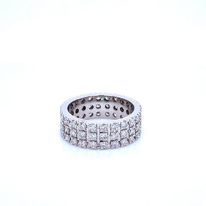 "ETNBD01112" Three Row Diamond Eternity Band