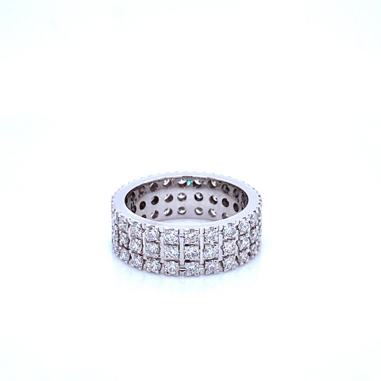 "ETNBD01112" Three Row Diamond Eternity Band