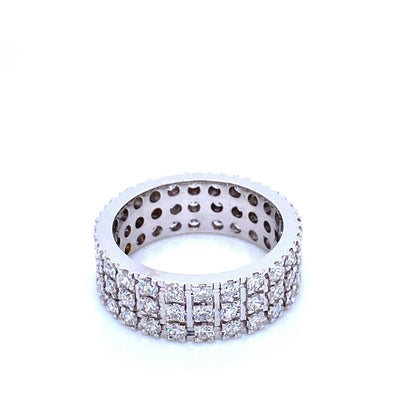 "ETNBD01112" Three Row Diamond Eternity Band