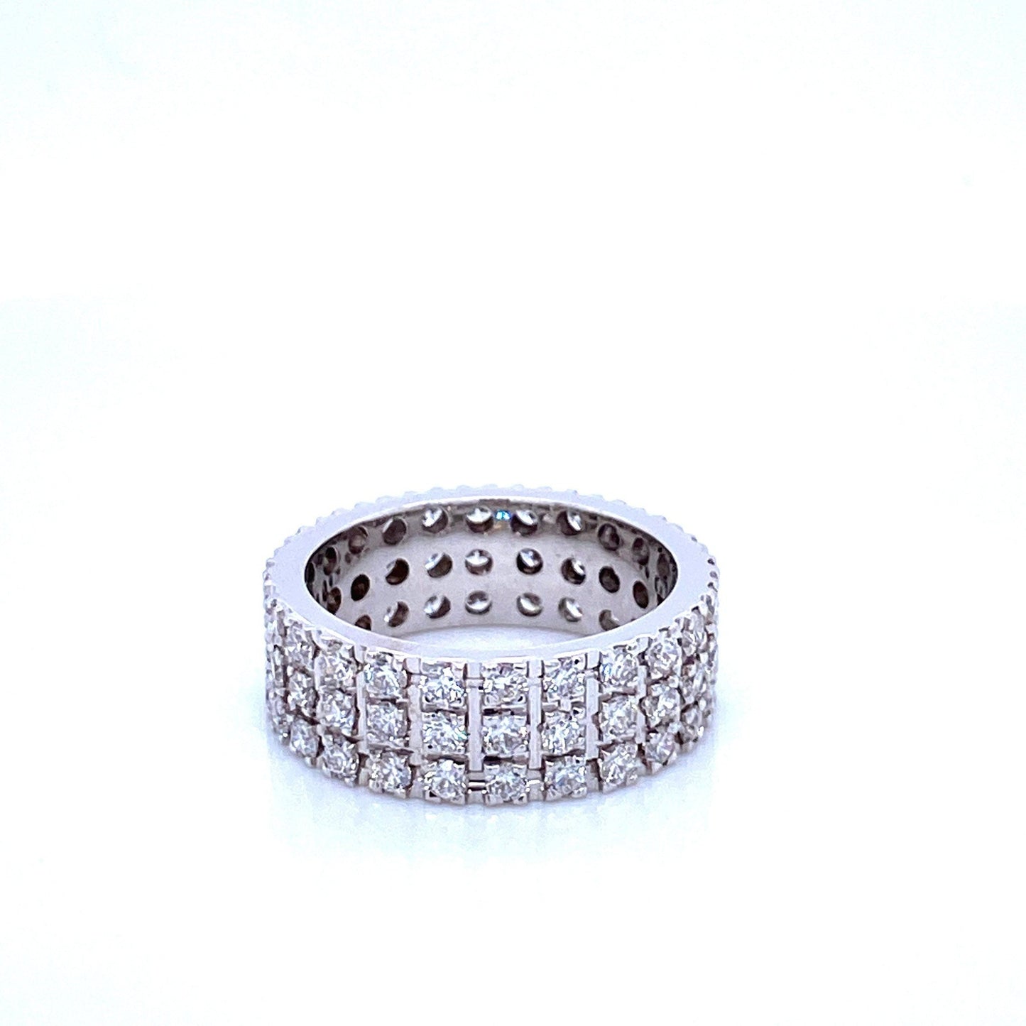 "ETNBD01112" Three Row Diamond Eternity Band