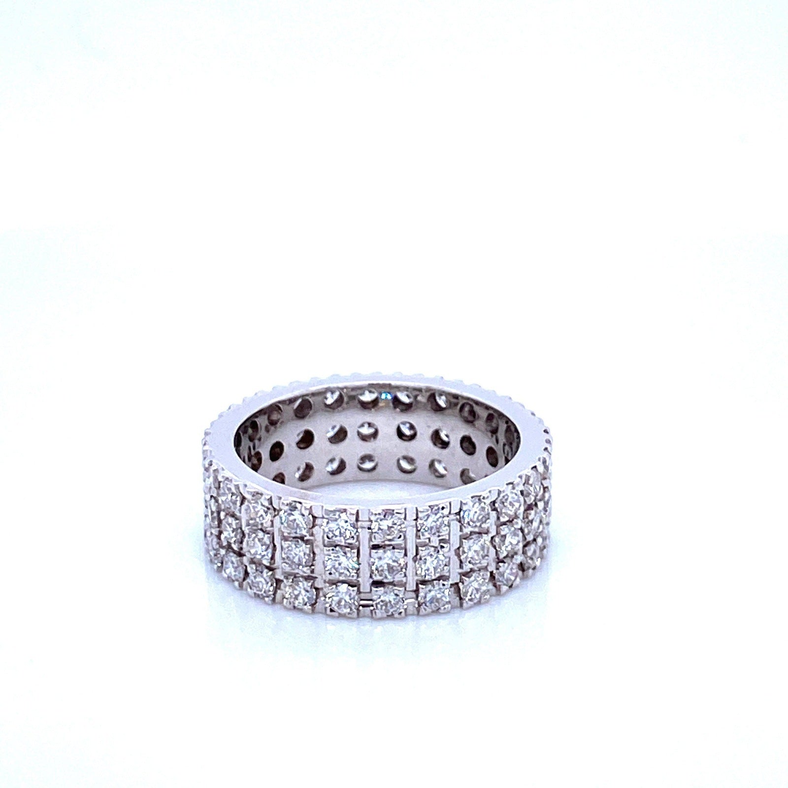 "ETNBD01112" Three Row Diamond Eternity Band