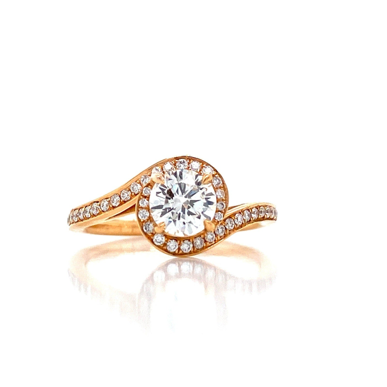 "ENGR03013" GIA Certified 0.70CT Round Brilliant Diamond Twist Setting Engagement Ring