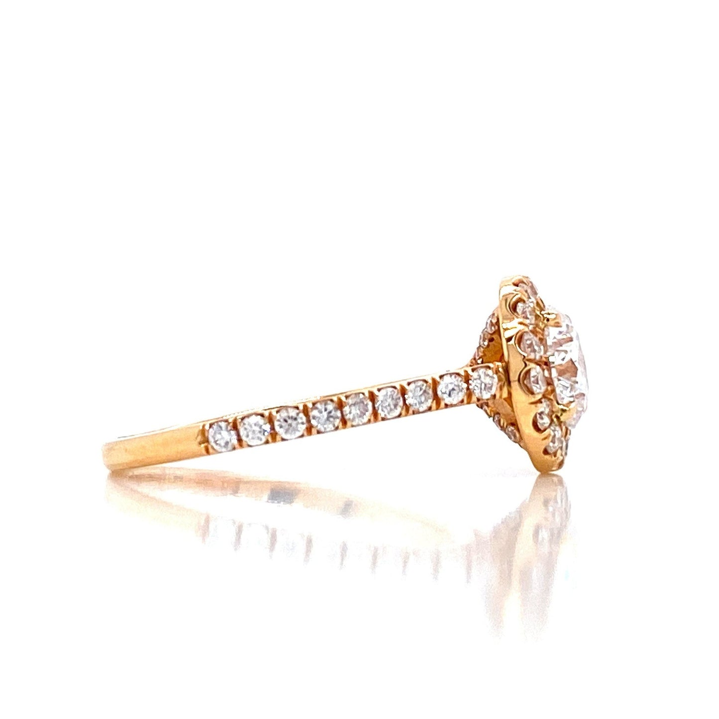 "ENGR02931" Round Diamond Halo Style Engagement Ring in Rose Gold
