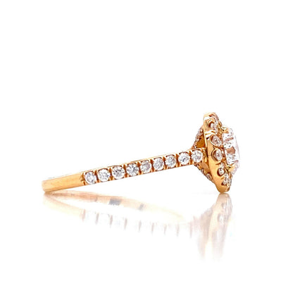 "ENGR02931" Round Diamond Halo Style Engagement Ring in Rose Gold