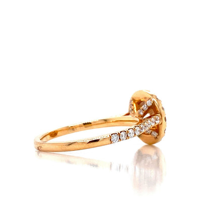 "ENGR02931" Round Diamond Halo Style Engagement Ring in Rose Gold