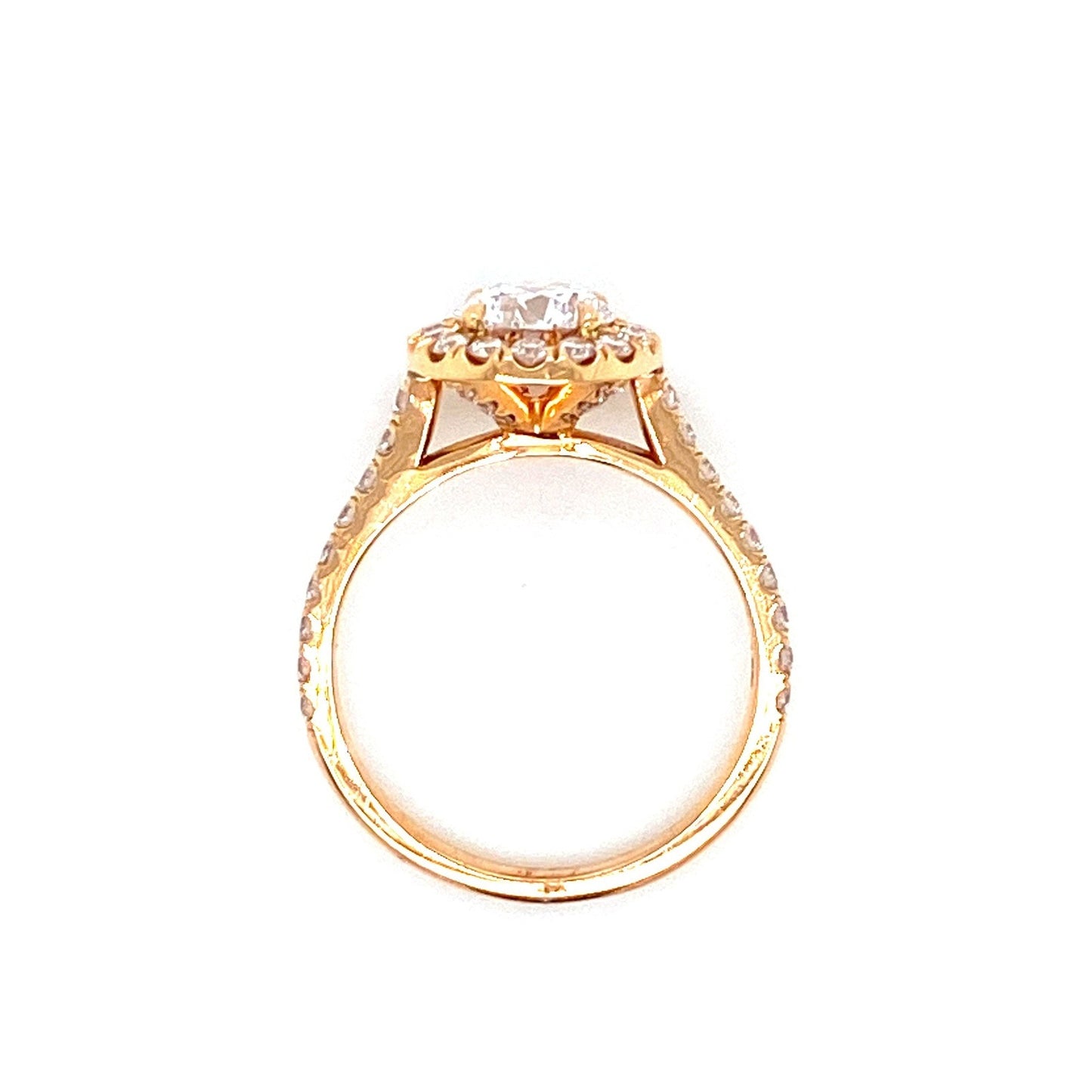 "ENGR02931" Round Diamond Halo Style Engagement Ring in Rose Gold