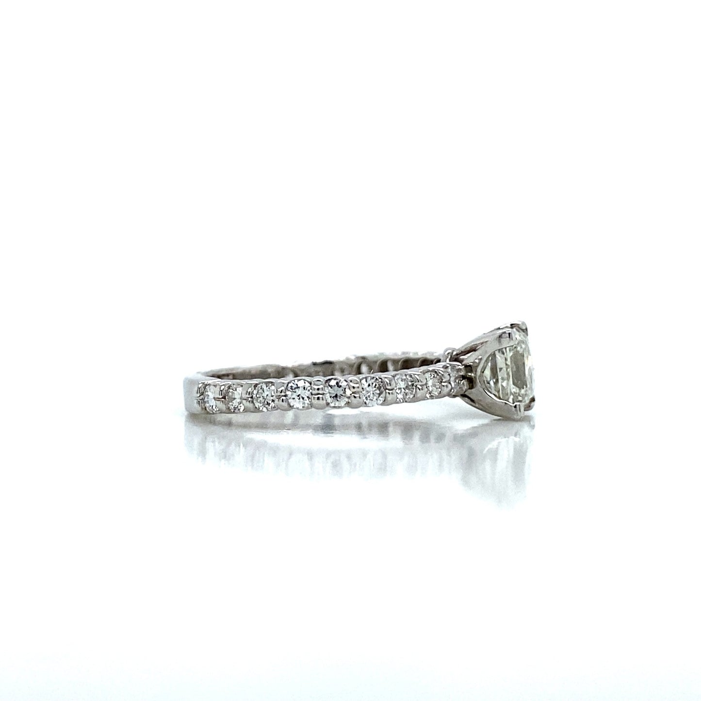 "ENGR02209" 1.43 Carat Princess Shaped Diamond with Pavé Engagement Ring in Platinum