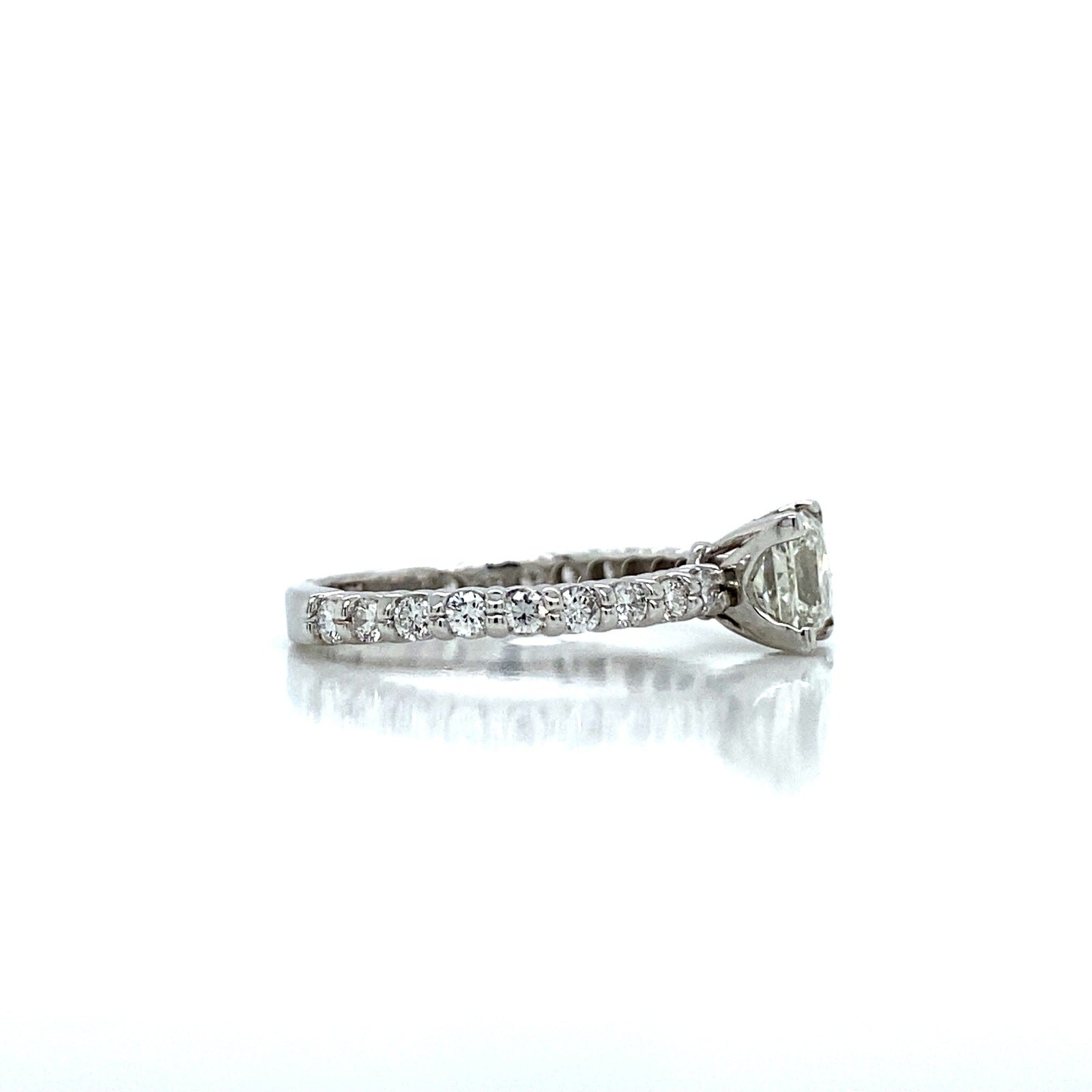 "ENGR02209" 1.43 Carat Princess Shaped Diamond with Pavé Engagement Ring in Platinum