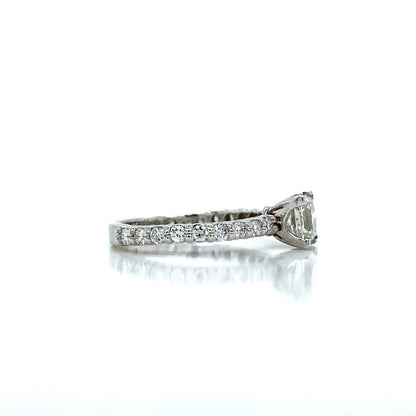 "ENGR02209" 1.43 Carat Princess Shaped Diamond with Pavé Engagement Ring in Platinum