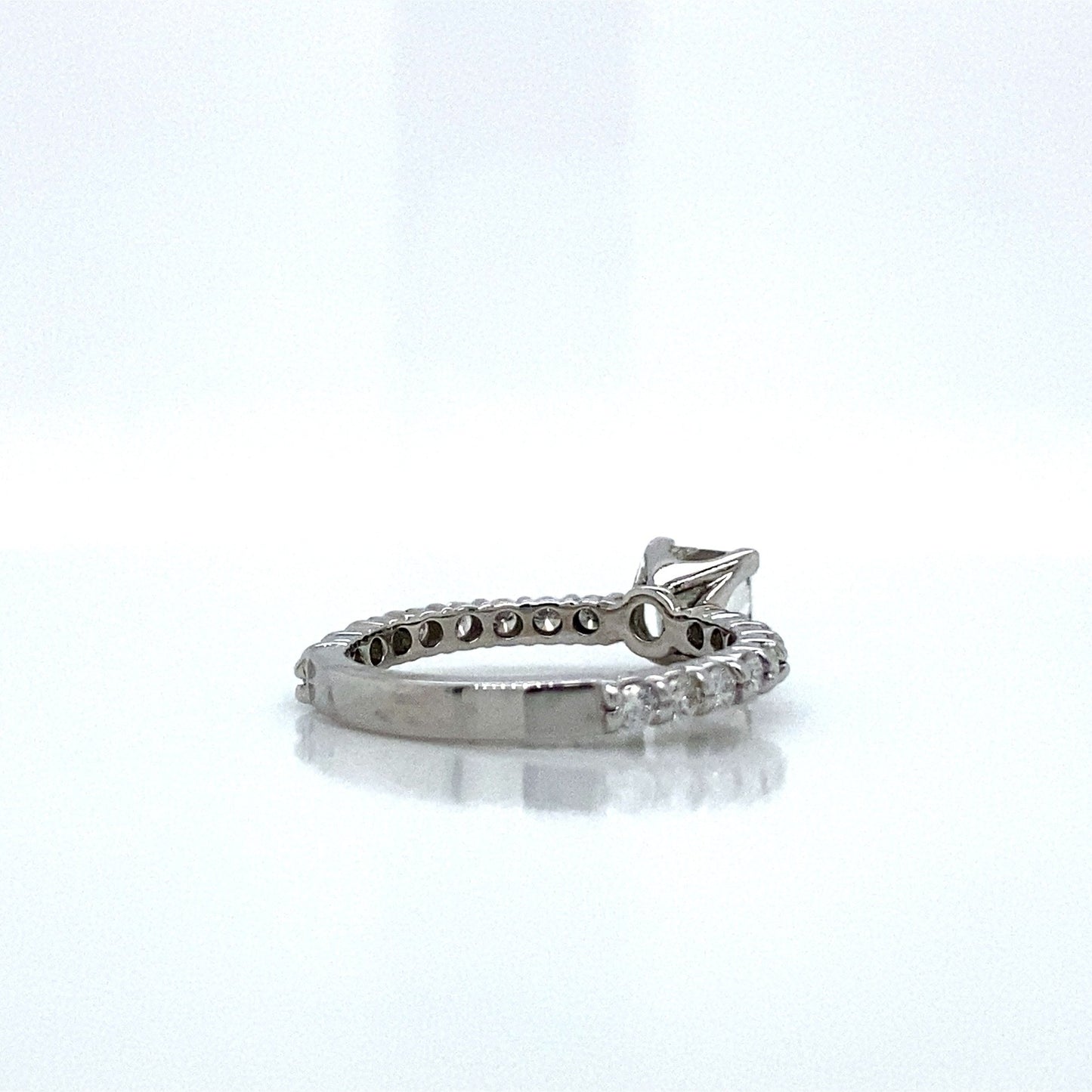 "ENGR02209" 1.43 Carat Princess Shaped Diamond with Pavé Engagement Ring in Platinum