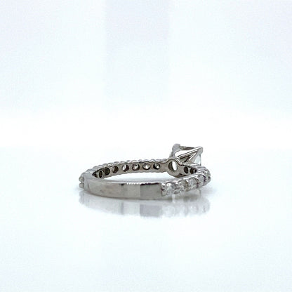 "ENGR02209" 1.43 Carat Princess Shaped Diamond with Pavé Engagement Ring in Platinum