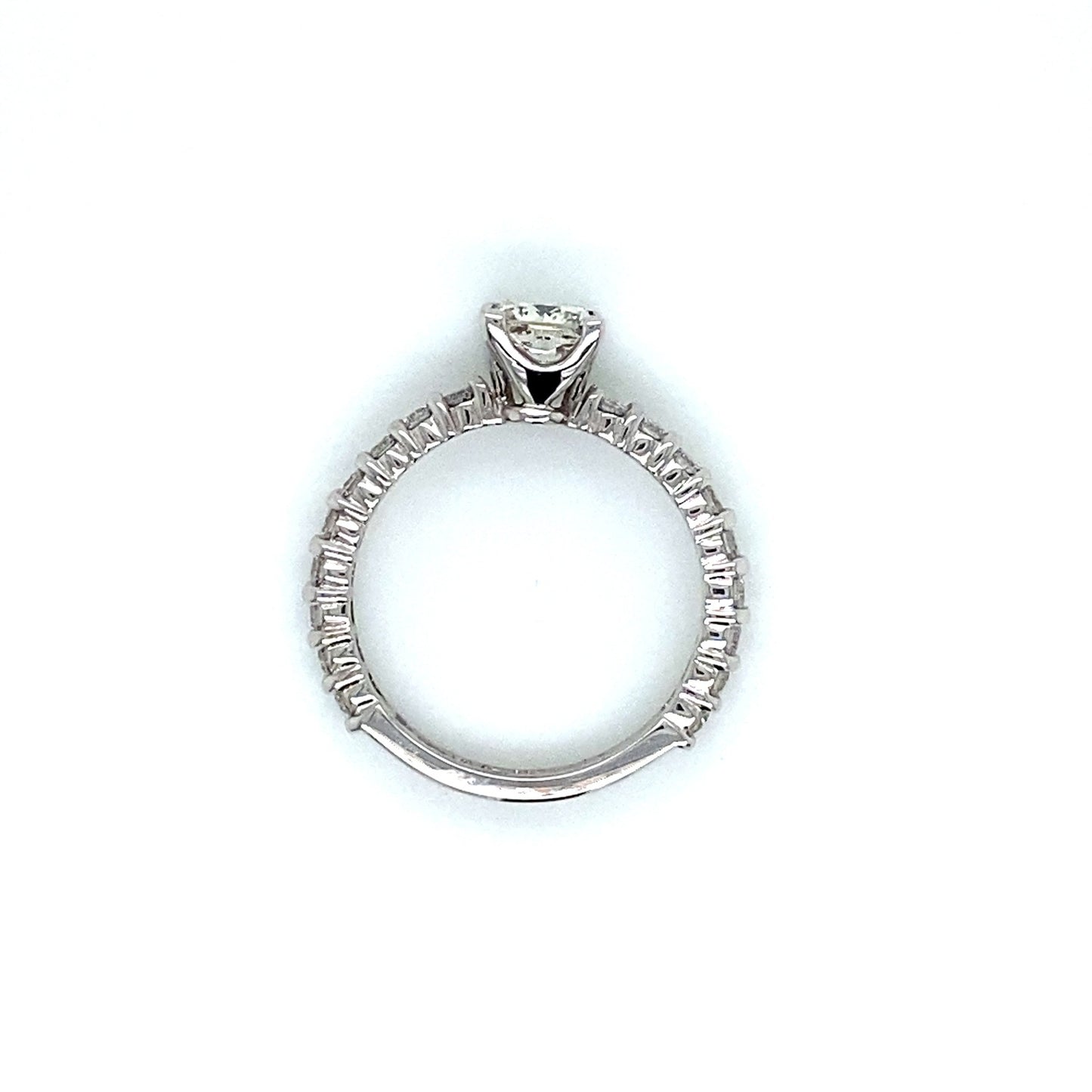 "ENGR02209" 1.43 Carat Princess Shaped Diamond with Pavé Engagement Ring in Platinum