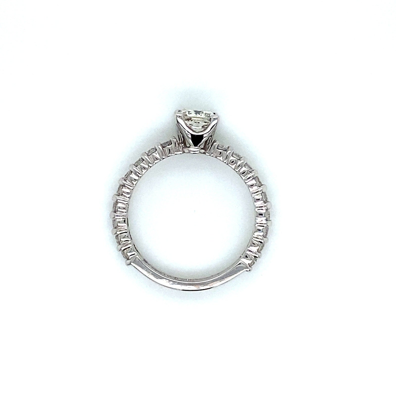 "ENGR02209" 1.43 Carat Princess Shaped Diamond with Pavé Engagement Ring in Platinum