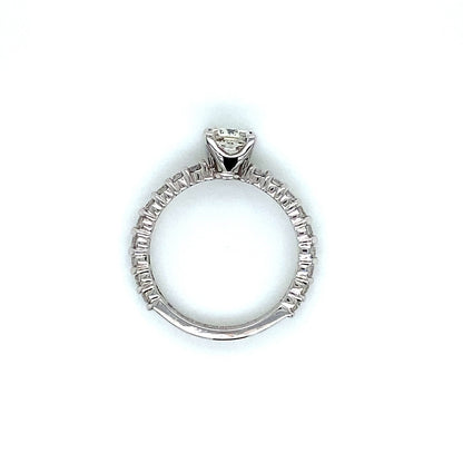 "ENGR02209" 1.43 Carat Princess Shaped Diamond with Pavé Engagement Ring in Platinum