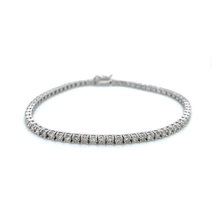 "BRAC01448" 3.45 Carat Round Diamond Tennis Bracelet in 14K White Gold 7 Inch Length
