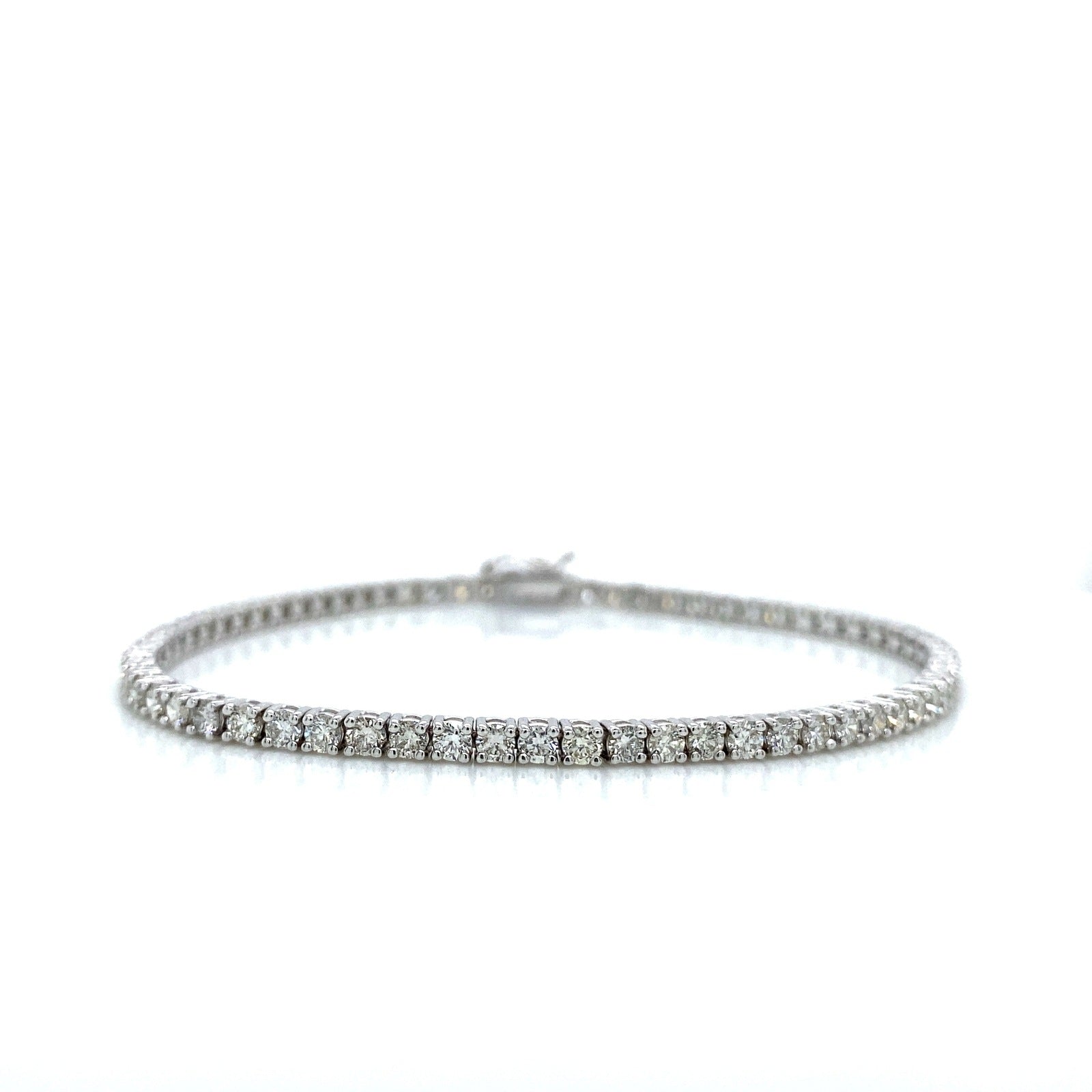 "BRAC01448" 3.45 Carat Round Diamond Tennis Bracelet in 14K White Gold 7 Inch Length