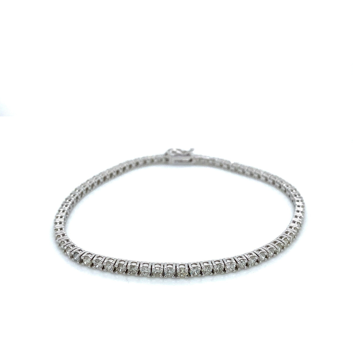 "BRAC01448" 3.45 Carat Round Diamond Tennis Bracelet in 14K White Gold 7 Inch Length
