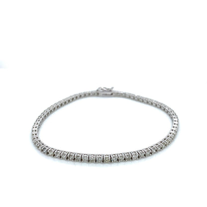 "BRAC01448" 3.45 Carat Round Diamond Tennis Bracelet in 14K White Gold 7 Inch Length