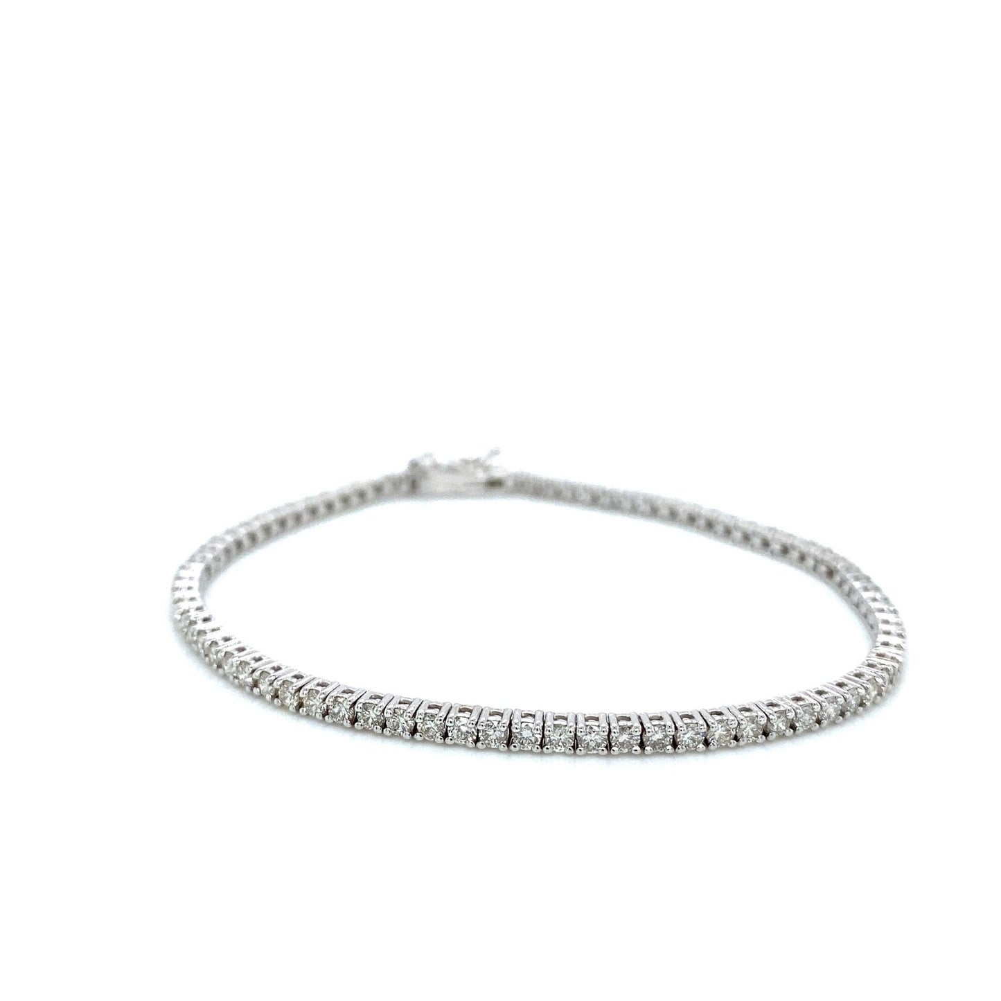 "BRAC01447" 2.62 Carat Round Diamond Tennis Bracelet in 14K White Gold 7 Inch Length