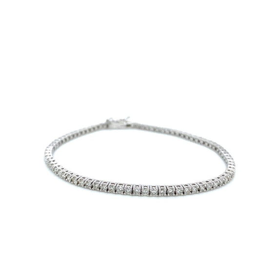 "BRAC01447" 2.62 Carat Round Diamond Tennis Bracelet in 14K White Gold 7 Inch Length