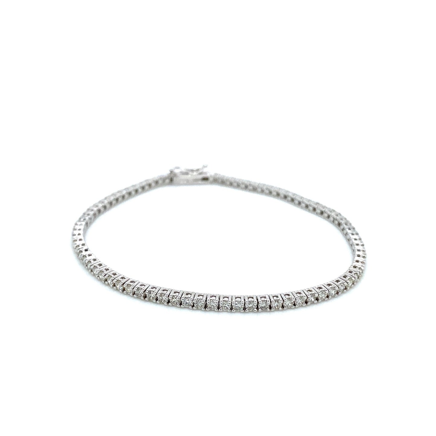 "BRAC01447" 2.62 Carat Round Diamond Tennis Bracelet in 14K White Gold 7 Inch Length