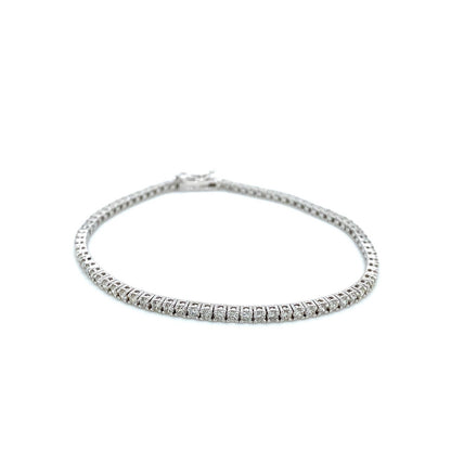 "BRAC01447" 2.62 Carat Round Diamond Tennis Bracelet in 14K White Gold 7 Inch Length