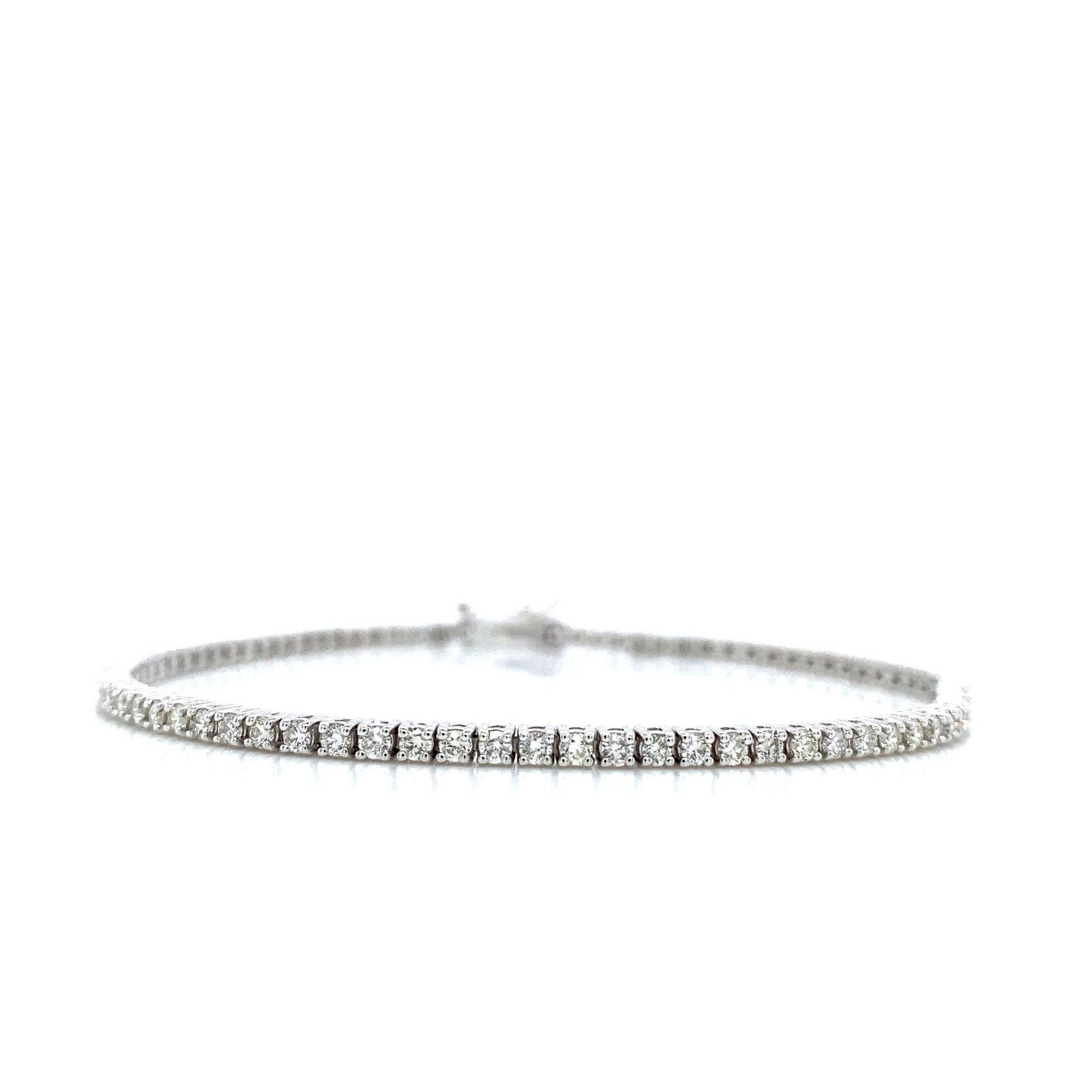 "BRAC01446" 1.72 Carat Round Diamond Tennis Bracelet in 14K White Gold 7 Inch Length