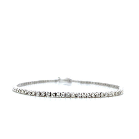 "BRAC01446" 1.72 Carat Round Diamond Tennis Bracelet in 14K White Gold 7 Inch Length