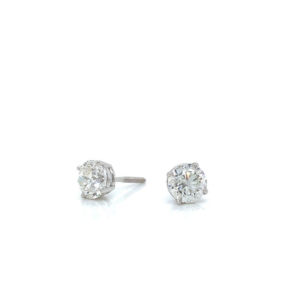 "EARR01573" 2.01 Carat H-I Color, SI3 Clarity Round Diamond Studs in 14K White Gold