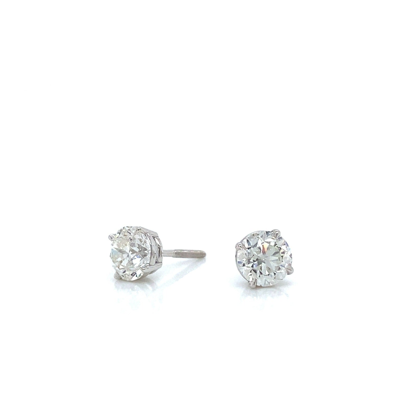 "EARR01573" 2.01 Carat H-I Color, SI3 Clarity Round Diamond Studs in 14K White Gold