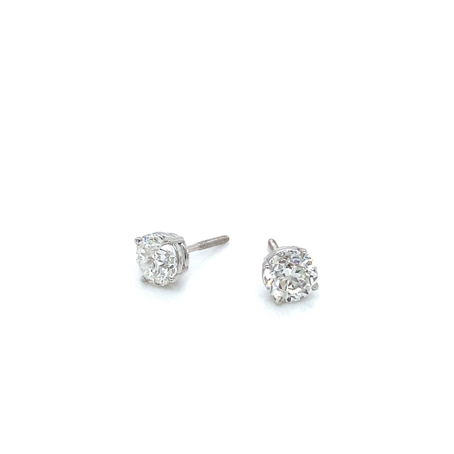 "EARR01573" 2.01 Carat H-I Color, SI3 Clarity Round Diamond Studs in 14K White Gold