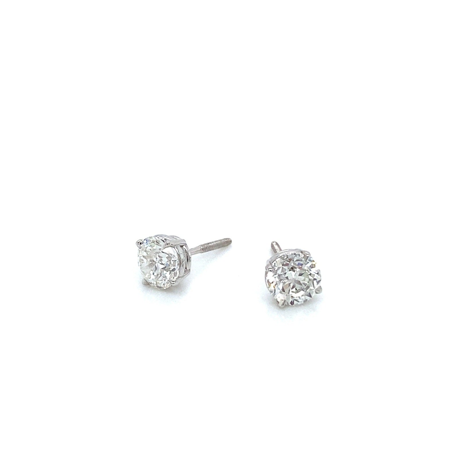 "EARR01573" 2.01 Carat H-I Color, SI3 Clarity Round Diamond Studs in 14K White Gold