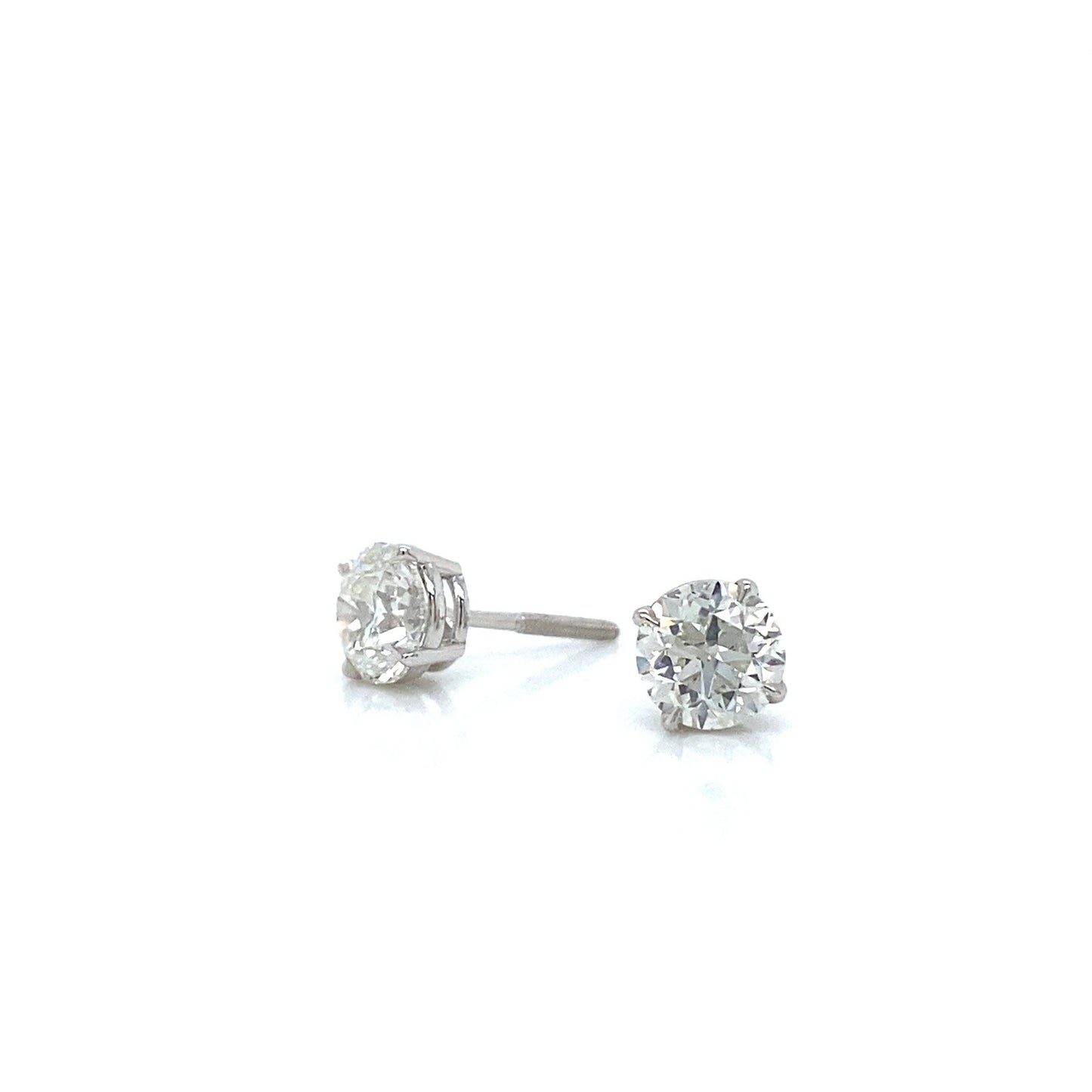 "EARR01573" 2.01 Carat H-I Color, SI3 Clarity Round Diamond Studs in 14K White Gold