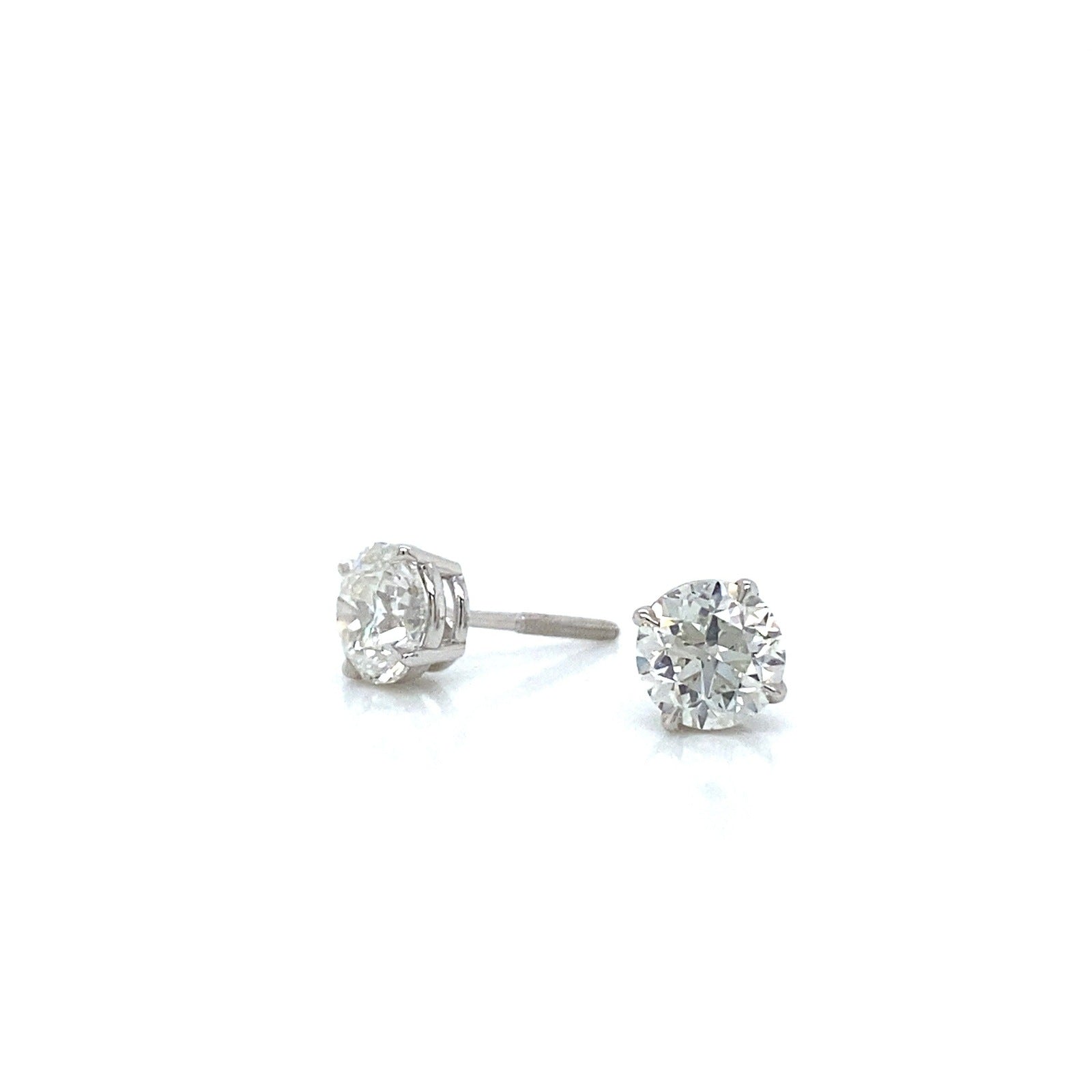 "EARR01573" 2.01 Carat H-I Color, SI3 Clarity Round Diamond Studs in 14K White Gold