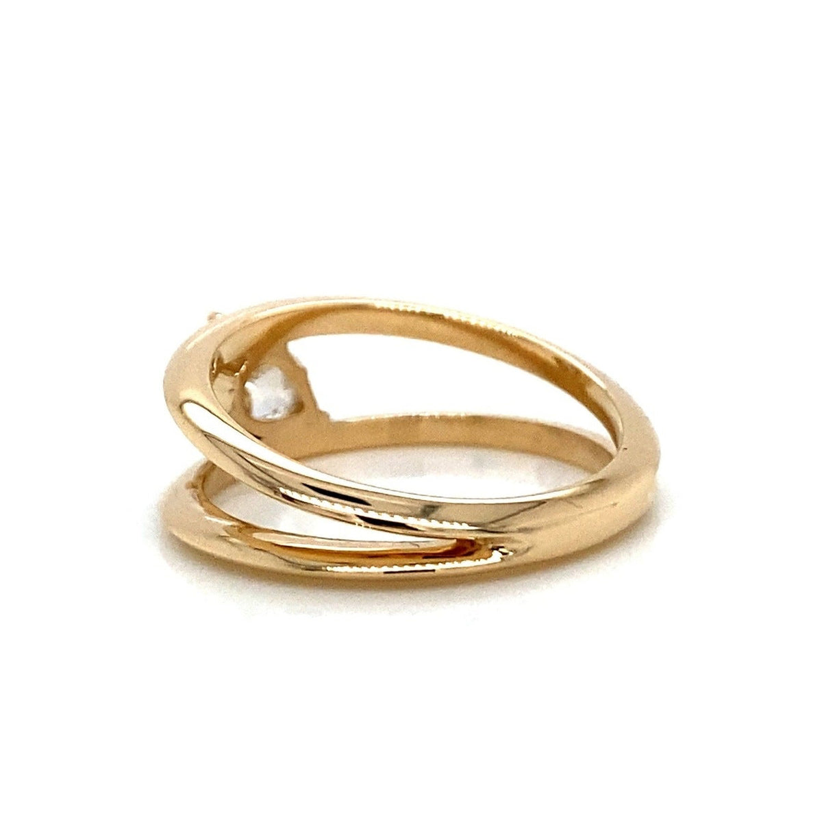 "DBAND01984" Unique Split Shank Engagement Ring With Pear Shaped Diamond in 14K Gold