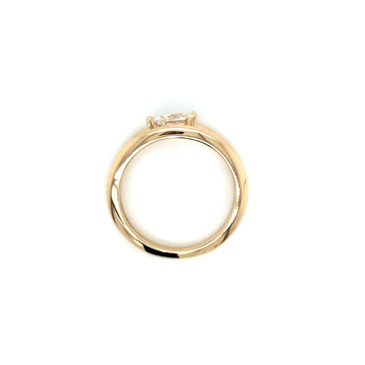 "DBAND01984" Unique Split Shank Engagement Ring With Pear Shaped Diamond in 14K Gold