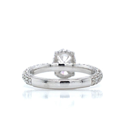 "ENGR03099" Oval Shaped GIA Diamond Hidden Halo Engagement Ring in 18K White Gold