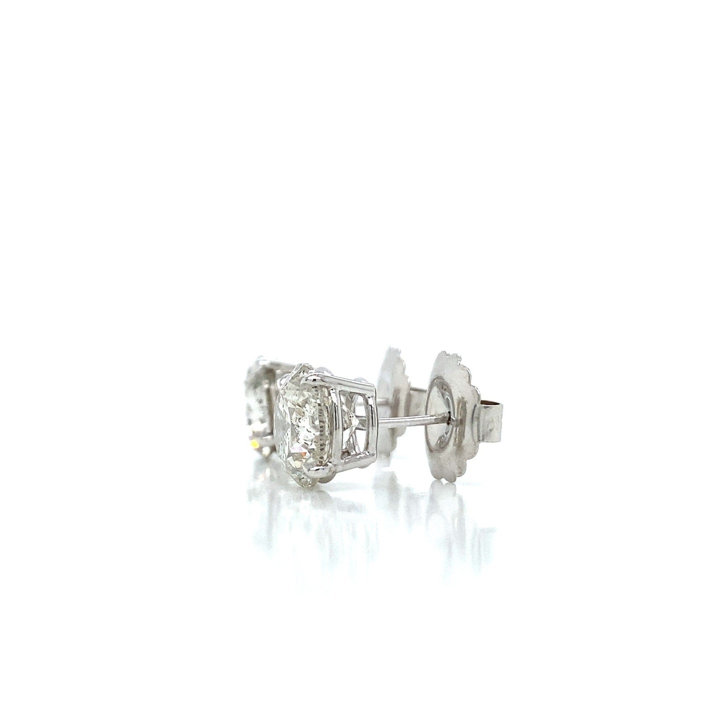 "EARR01596" Special Value 6.22 Carat Round Diamond Stud Earrings in 14K White Gold