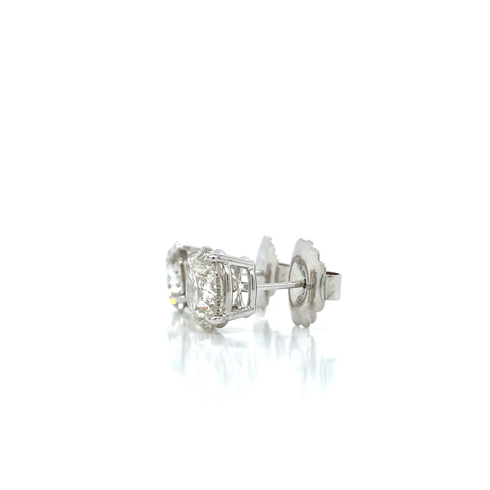 "EARR01596" Special Value 6.22 Carat Round Diamond Stud Earrings in 14K White Gold