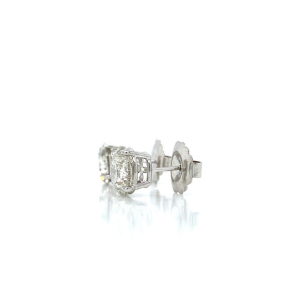 "EARR01596" Special Value 6.22 Carat Round Diamond Stud Earrings in 14K White Gold