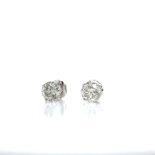 "EARR01596" Special Value 6.22 Carat Round Diamond Stud Earrings in 14K White Gold