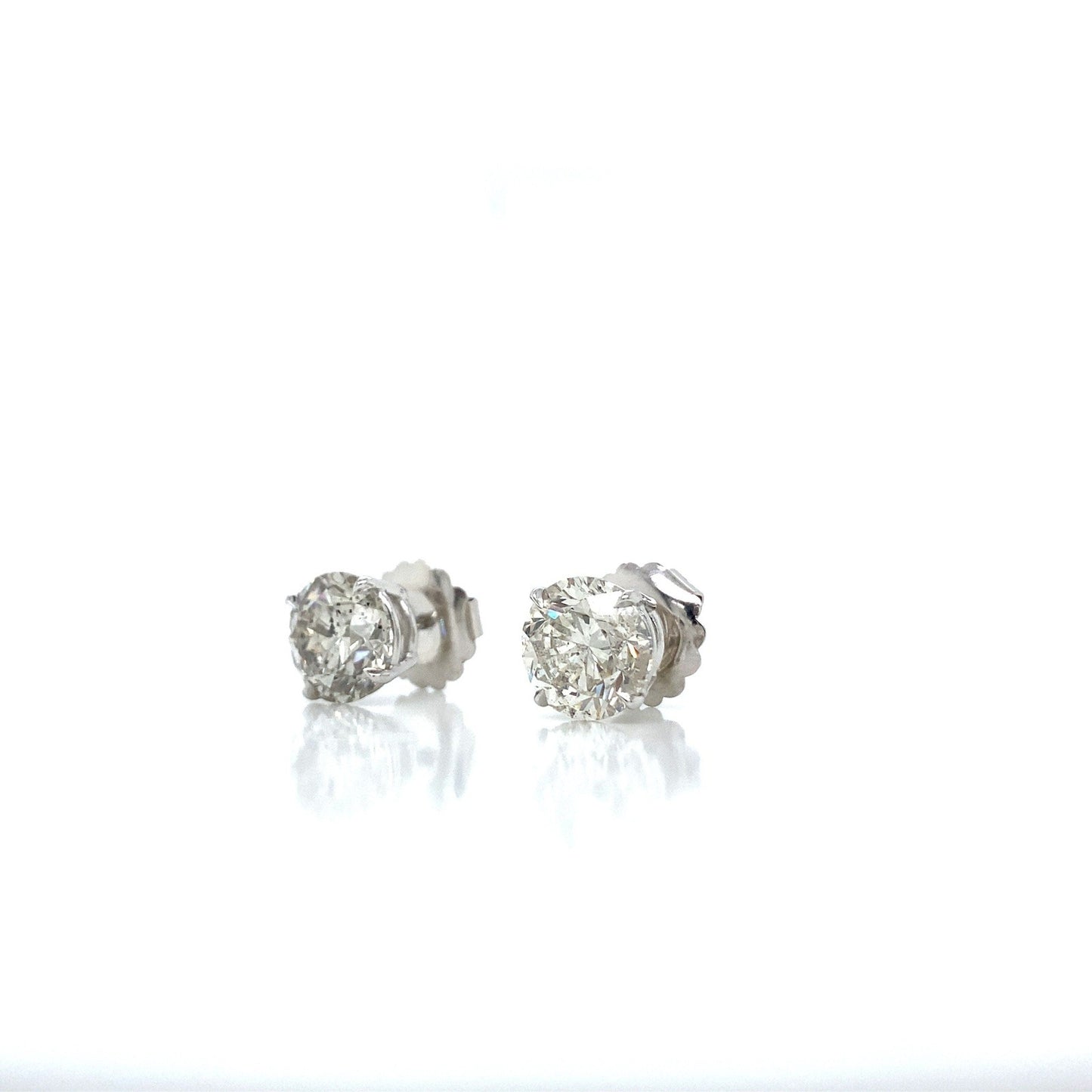 "EARR01596" Special Value 6.22 Carat Round Diamond Stud Earrings in 14K White Gold