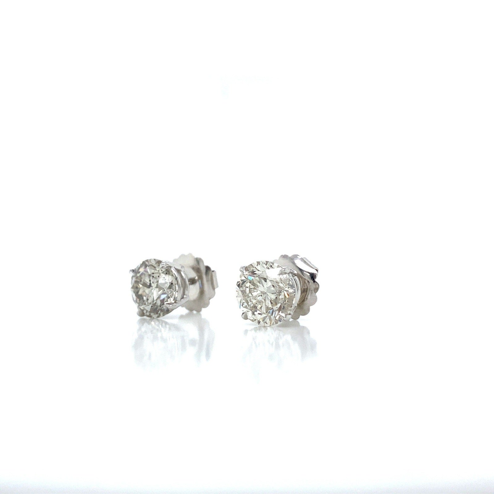 "EARR01596" Special Value 6.22 Carat Round Diamond Stud Earrings in 14K White Gold