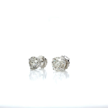 "EARR01596" Special Value 6.22 Carat Round Diamond Stud Earrings in 14K White Gold