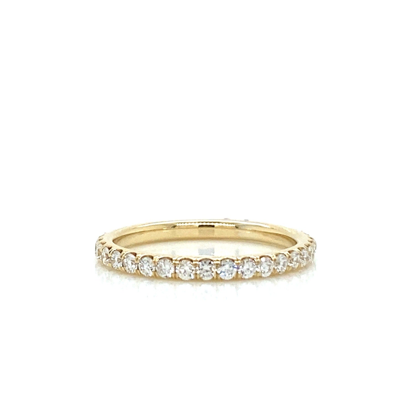 "ETNBD01916" 2.2MM Handmade French Pave Diamond Eternity Band in 18K Gold - Made To Order - Proudly Made in The USA