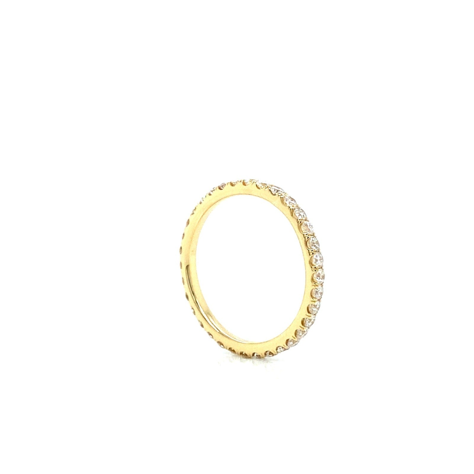 "ETNBD01916" 2.2MM Handmade French Pave Diamond Eternity Band in 18K Gold - Made To Order - Proudly Made in The USA