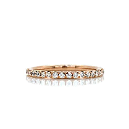 "ETNBD03098" Made to Order 1.6MM 18K Gold or Platinum With Diamond French Pave Eternity Band