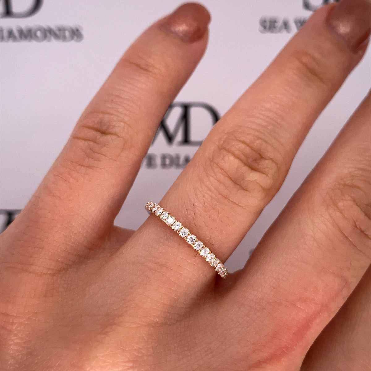 "ETNBD03098" Made to Order 1.6MM 18K Gold or Platinum With Diamond French Pave Eternity Band